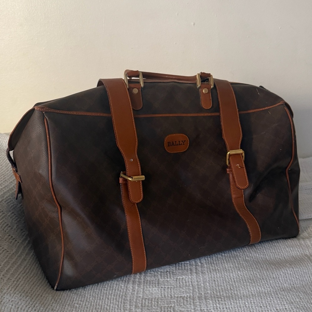 BALLY Vintage Leather Travel Duffle Bag